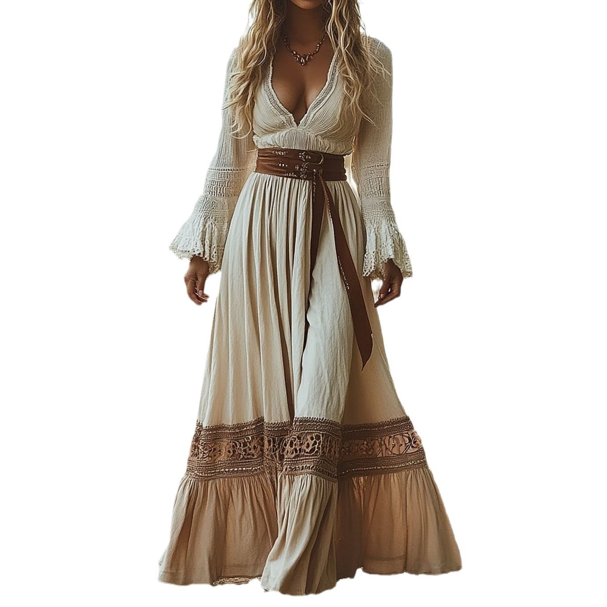 Vintage Western Bohemian Print Ethnic Style Women's Dress