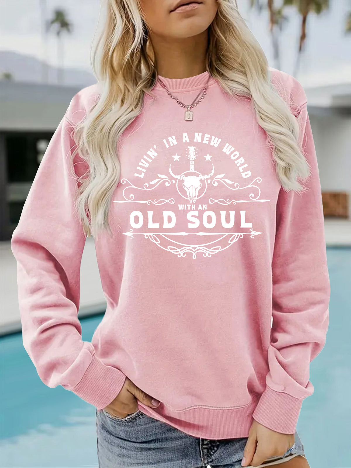 Western Country Music Pattern Printed Hoodie