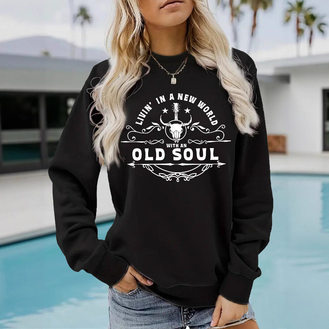 Western Country Music Pattern Printed Hoodie