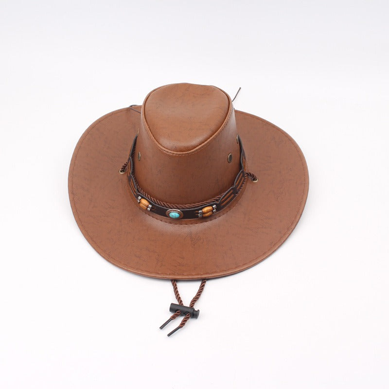 Jazz hat for men and women, spring and autumn outdoor sun protection hat, travel knight hat, western cowboy hat