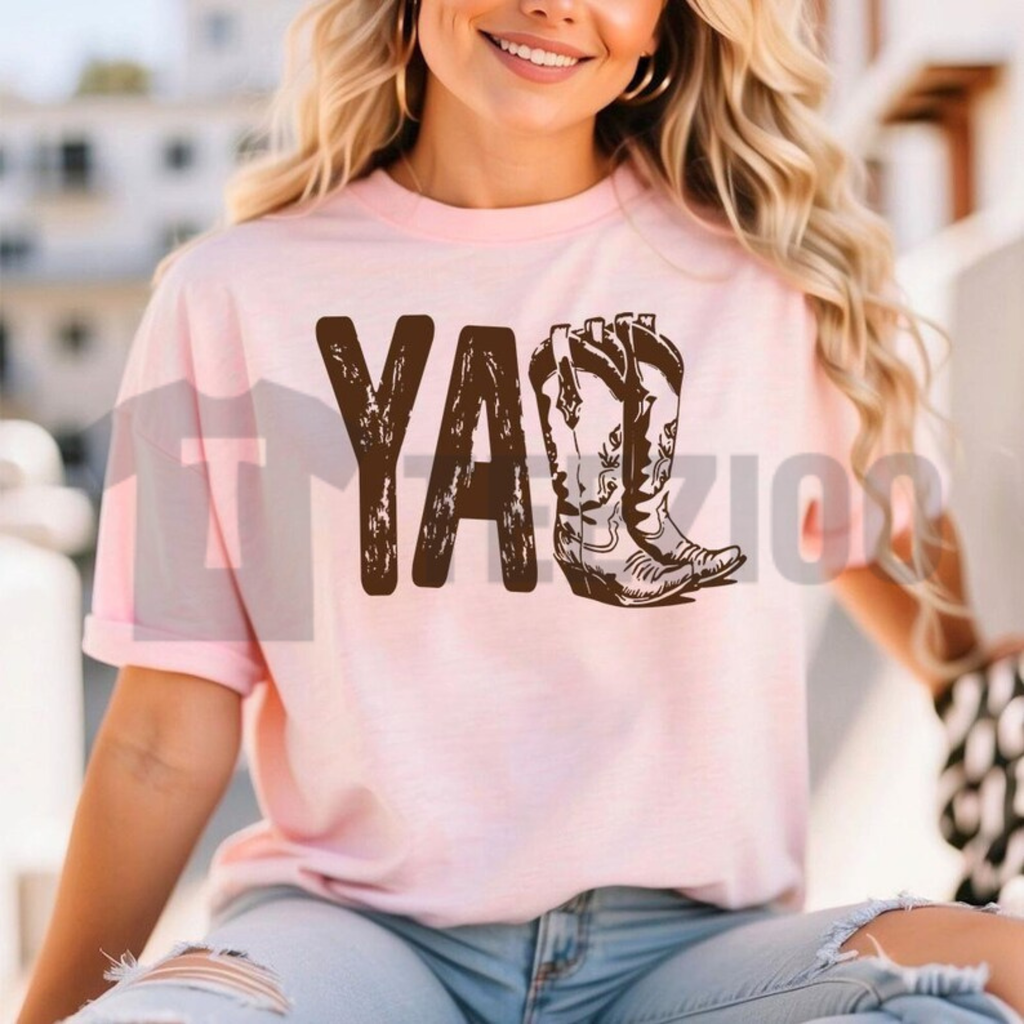 Cowboy Boot Print Shirt | Retro Western Graphic Tee