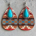 Women's Earrings Turquoise Pendant Retro Ethnic Fashion Earrings Western Bohemia