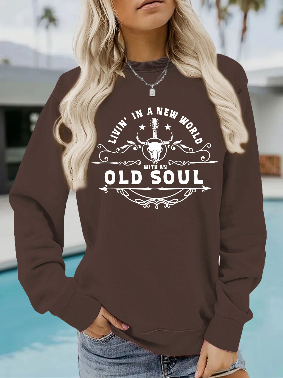 Western Country Music Pattern Printed Hoodie