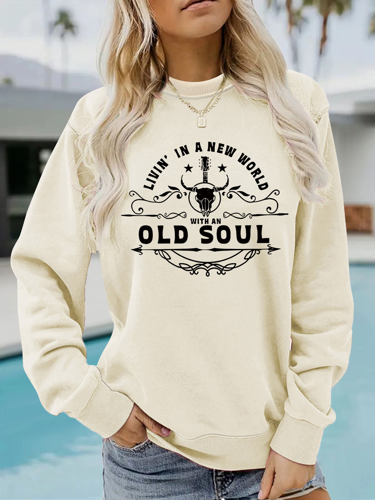 Western Country Music Pattern Printed Hoodie