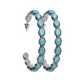 Vintage Western Turquoise Large Circle C-shaped Turquoise Earrings