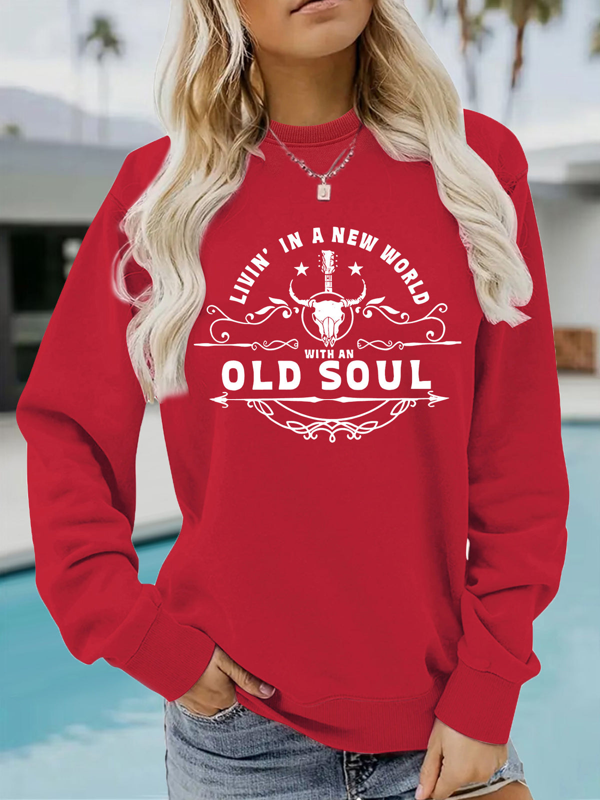 Western Country Music Pattern Printed Hoodie