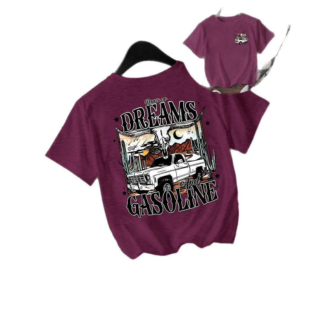 Short sleeved women's t-shirt western