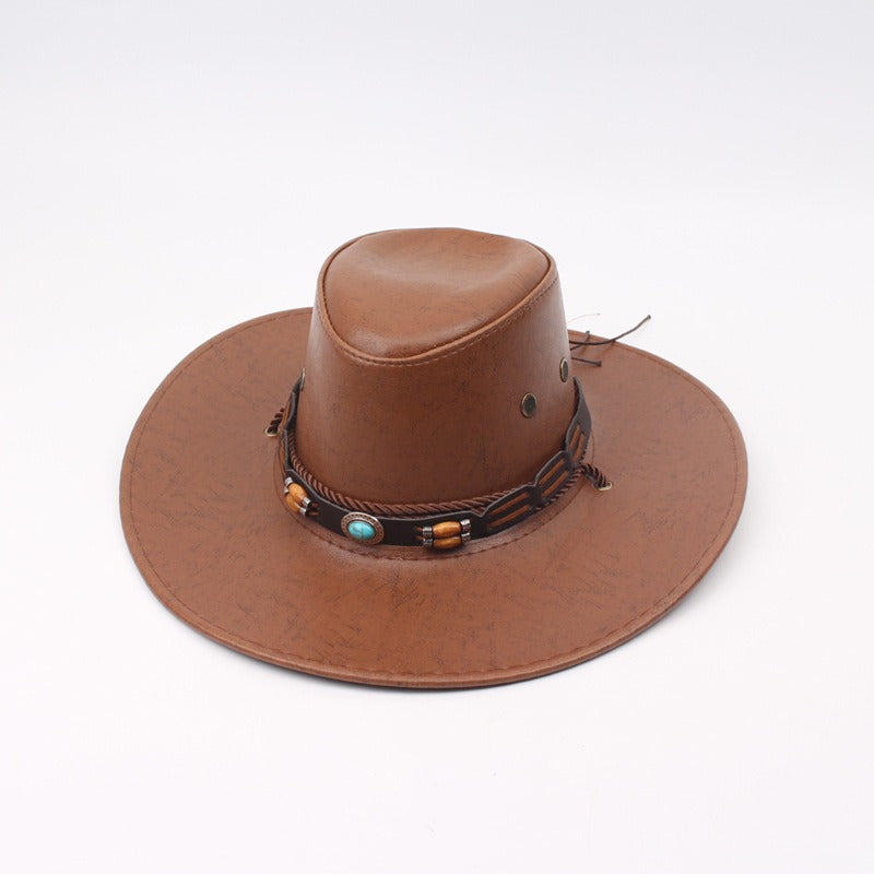 Jazz hat for men and women, spring and autumn outdoor sun protection hat, travel knight hat, western cowboy hat