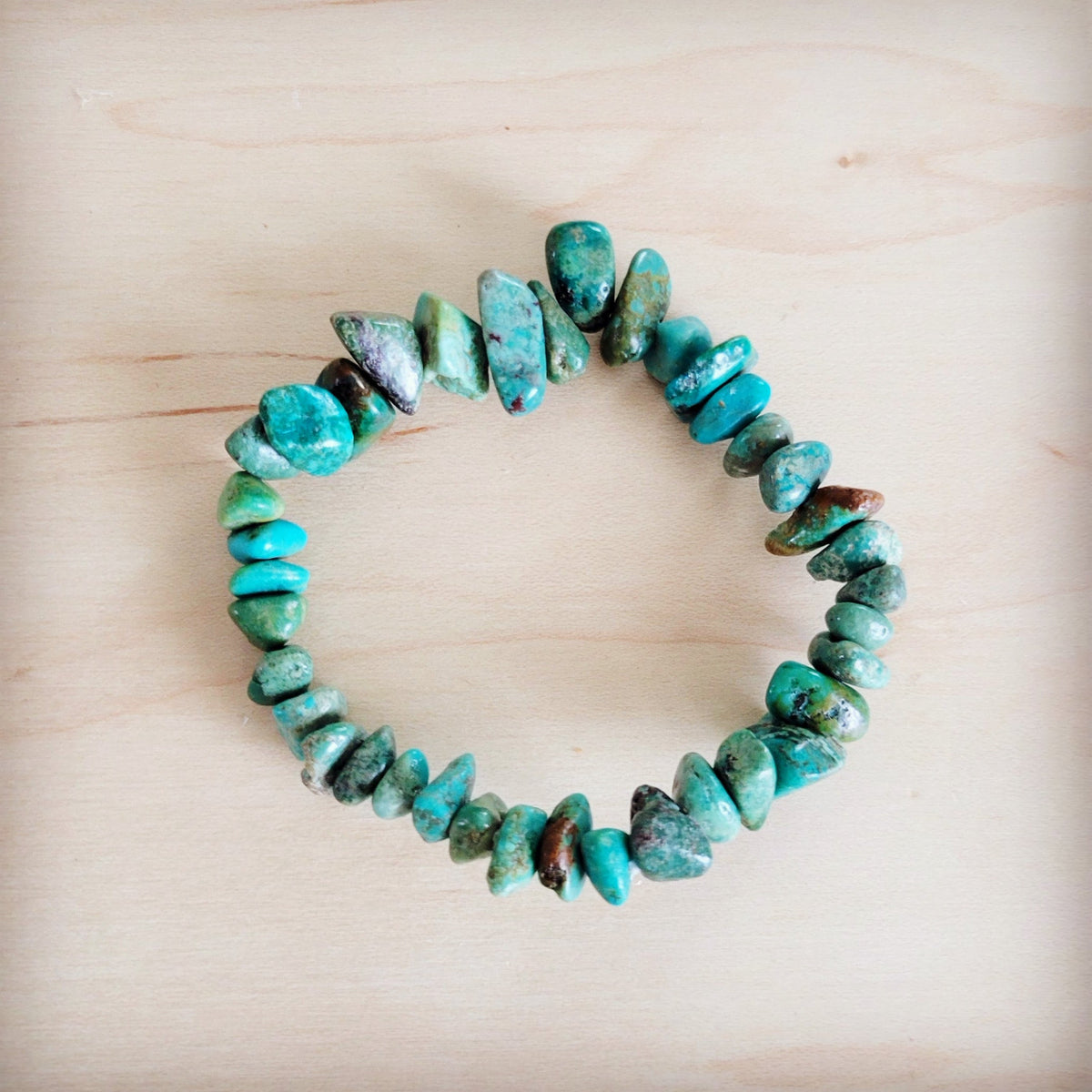 Chunky Genuine Natural Turquoise Beaded Bracelet 802b