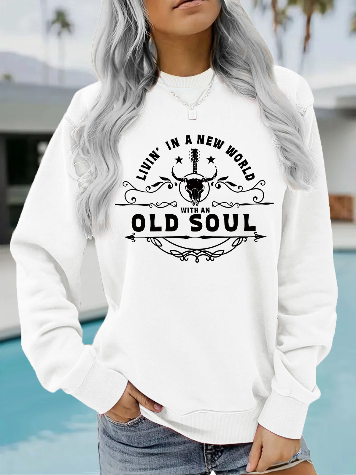 Western Country Music Pattern Printed Hoodie