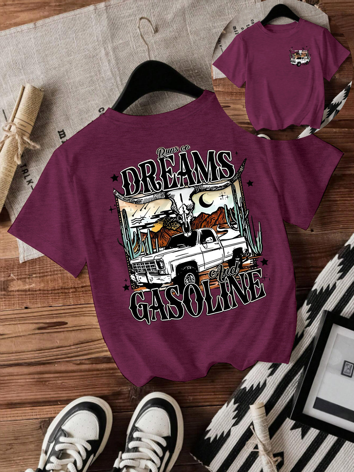 Short sleeved women's t-shirt western