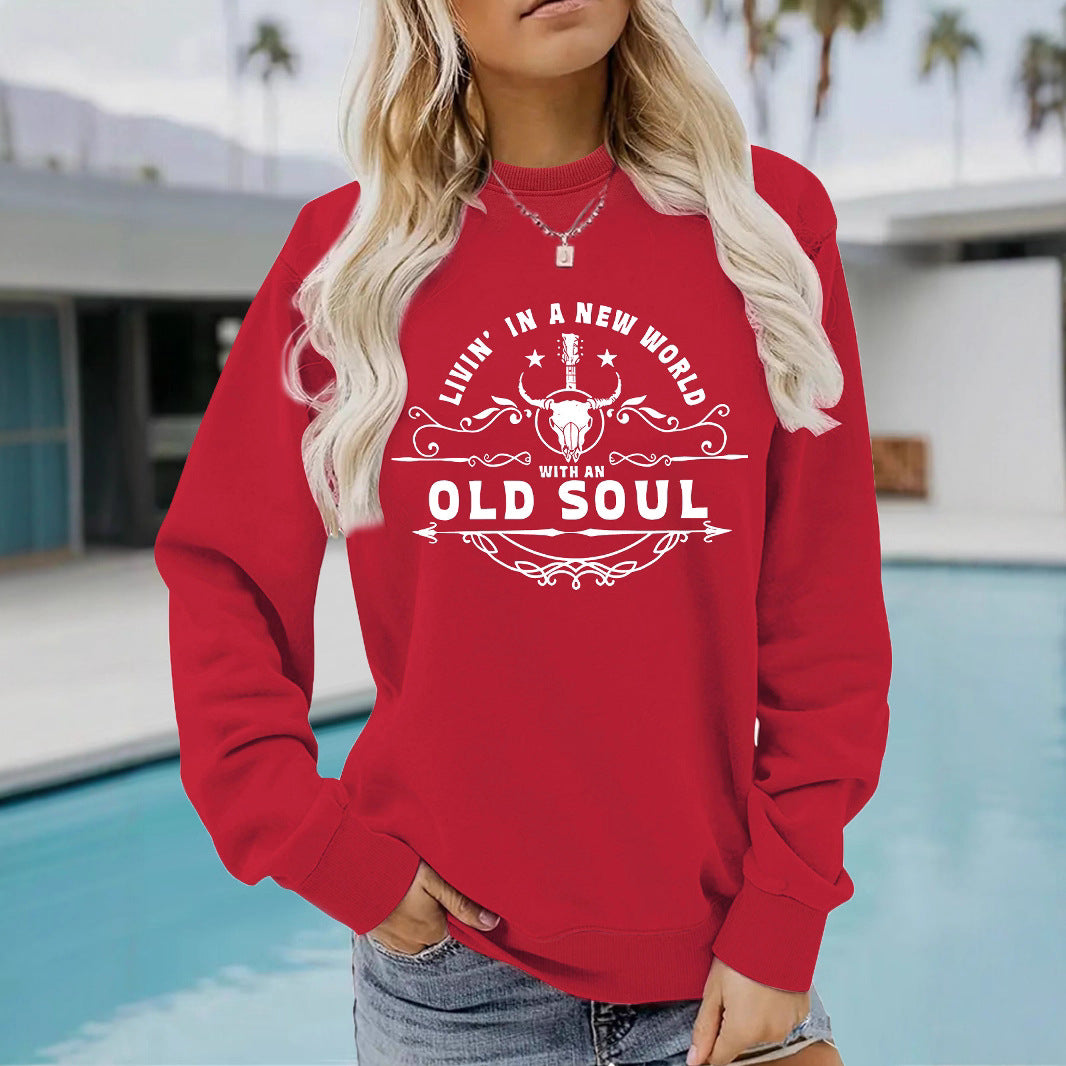 Western Country Music Pattern Printed Hoodie