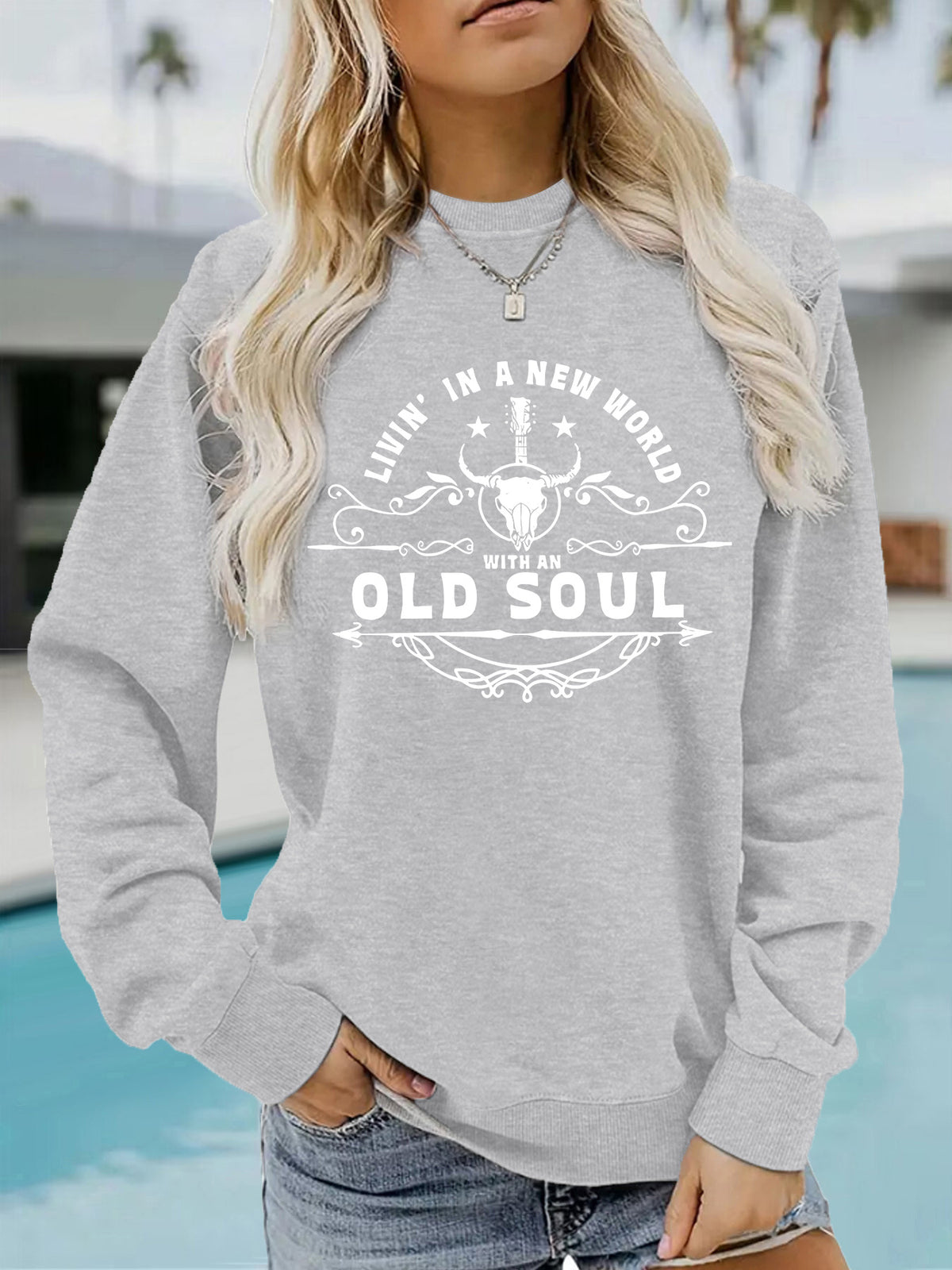 Western Country Music Pattern Printed Hoodie